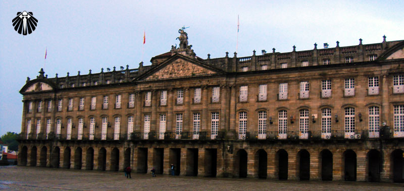 Prédio do Ayutamiento de Santiago na Plaza do Obradoiro.